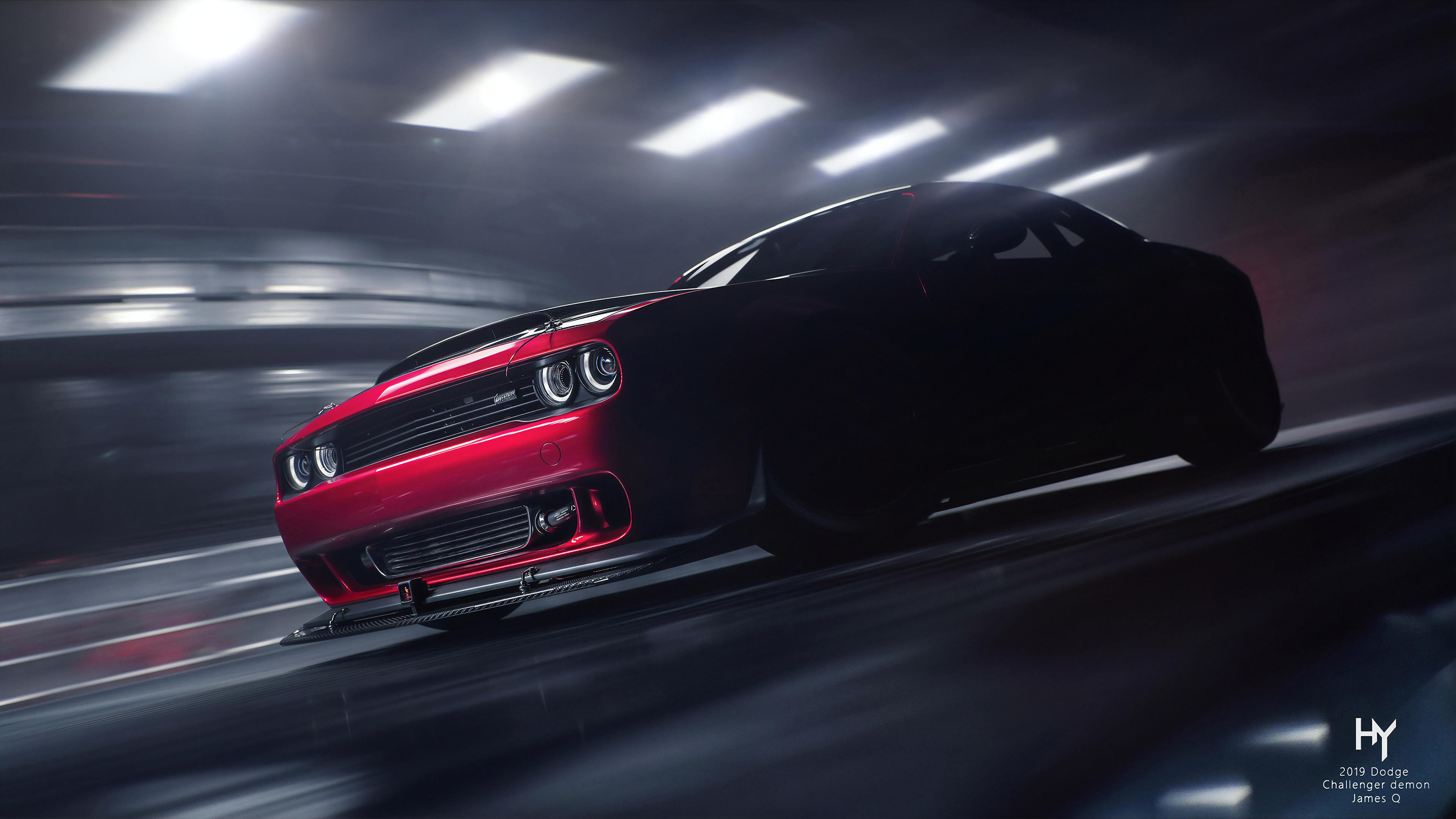 Wallpapers Dodge Challenger front of view from front on the desktop