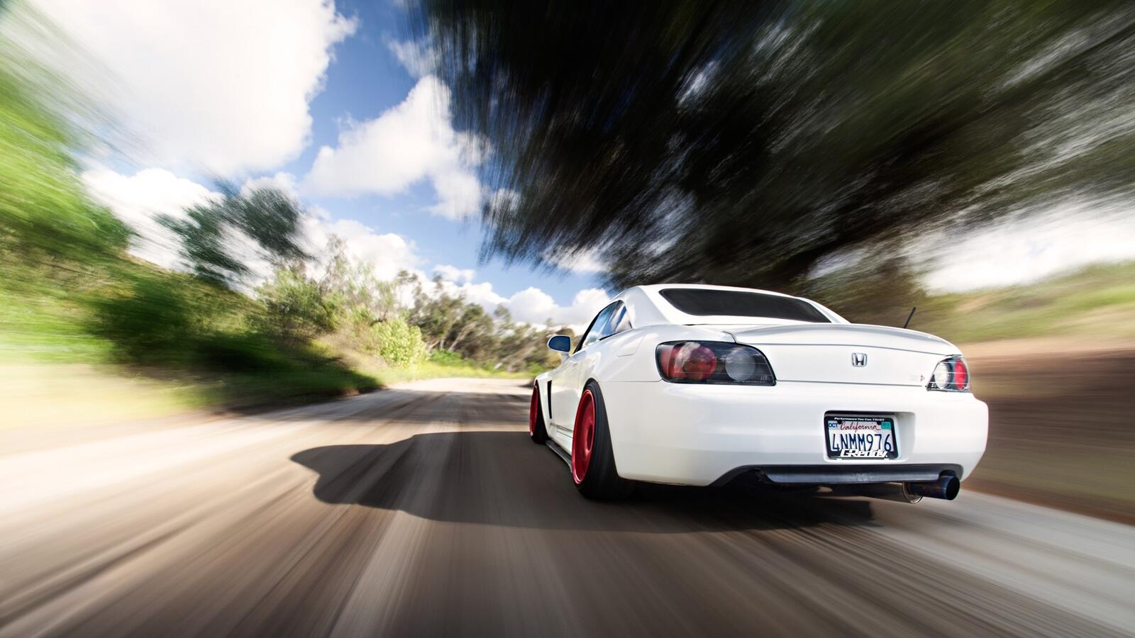 Wallpapers wallpaper honda s2000 view from behind in move on the desktop