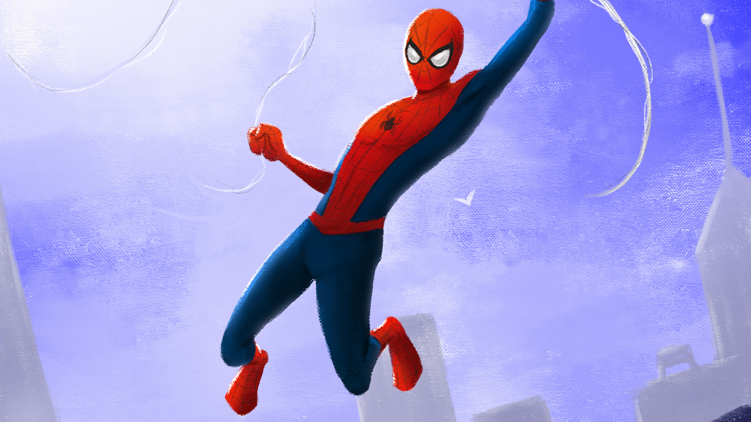 Человек паук в прыжке.