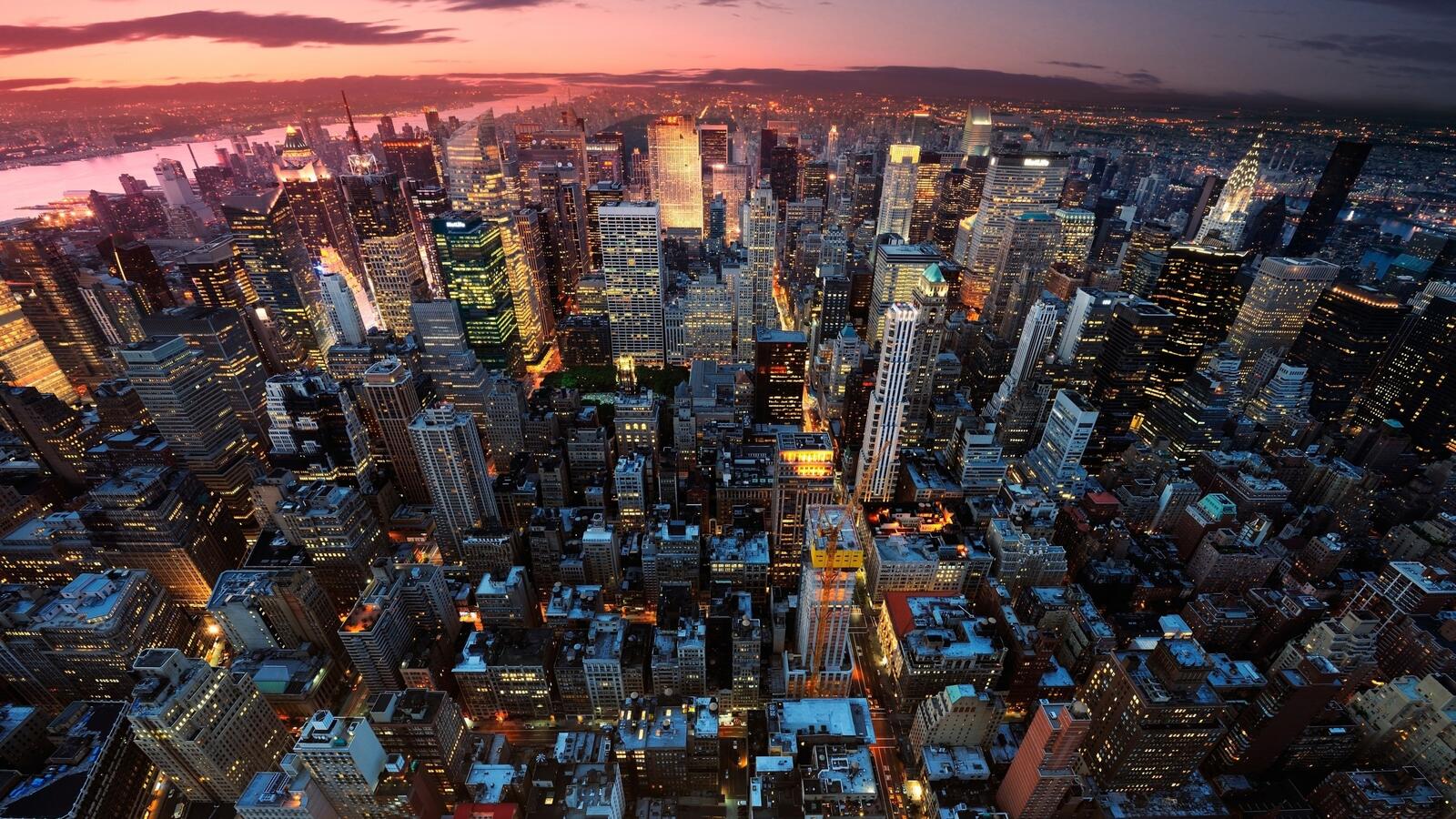 Обои Манхэттен городской пейзаж небоскребы на рабочий стол