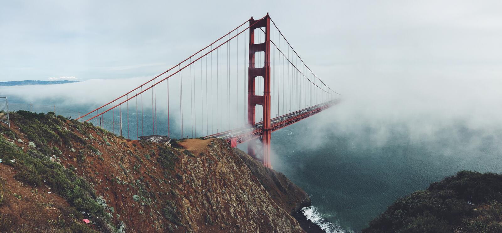 Обои обои мост золотые ворота Сан-Франциско туман на рабочий стол