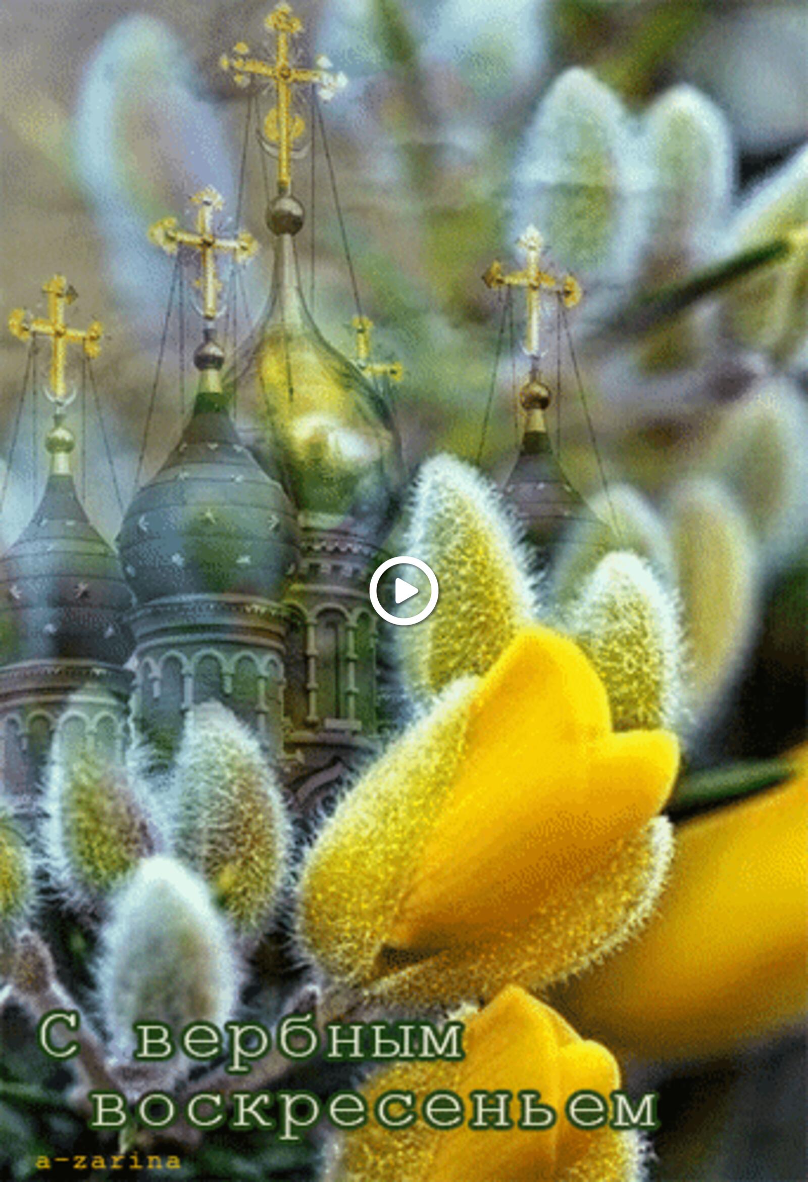Открытка на тему анимация вербное воскресенье цветы бесплатно