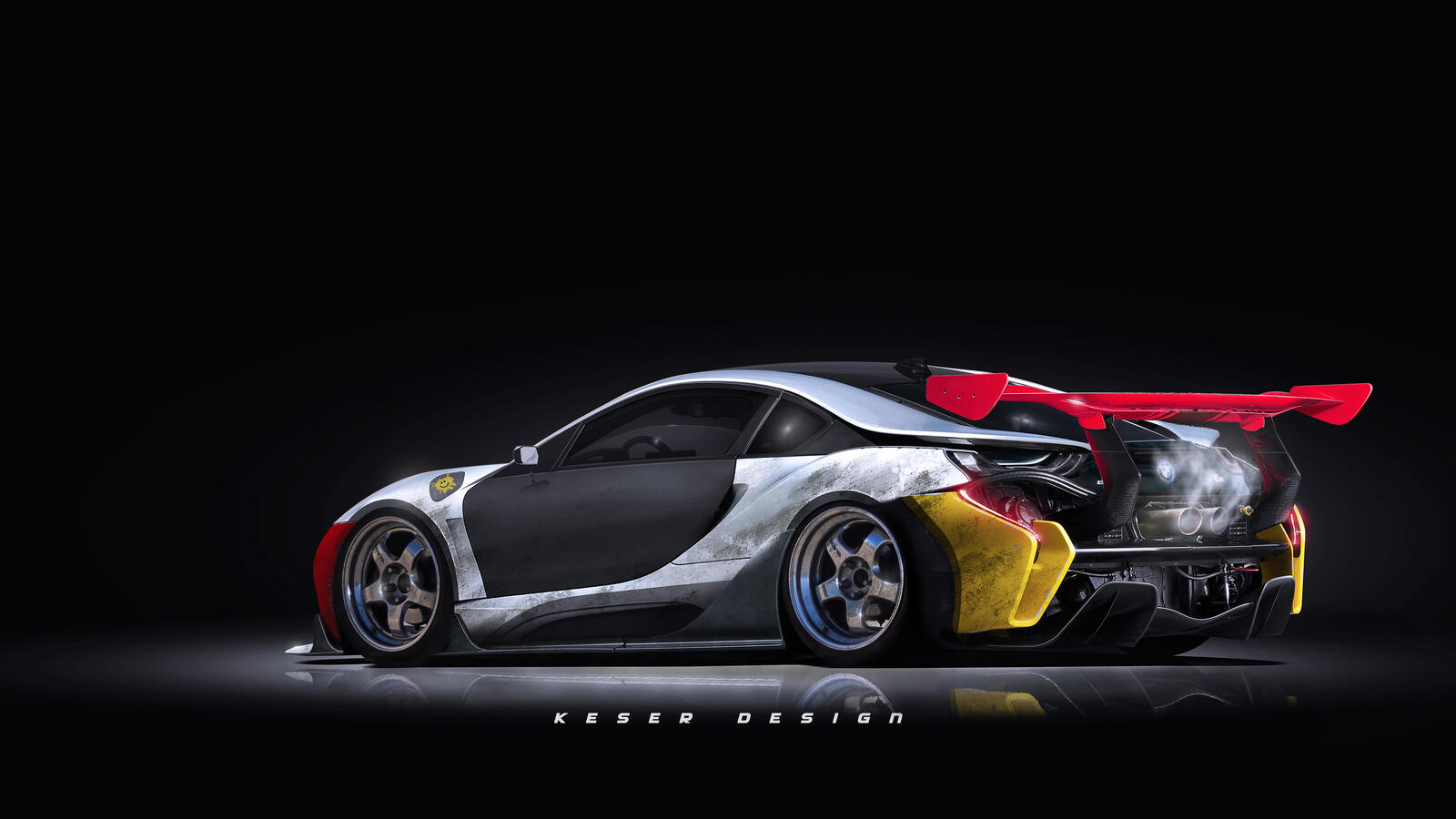 Free photo BMW I8 tuned for circuit racing