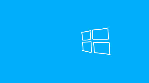 Windows 10 on a blue background