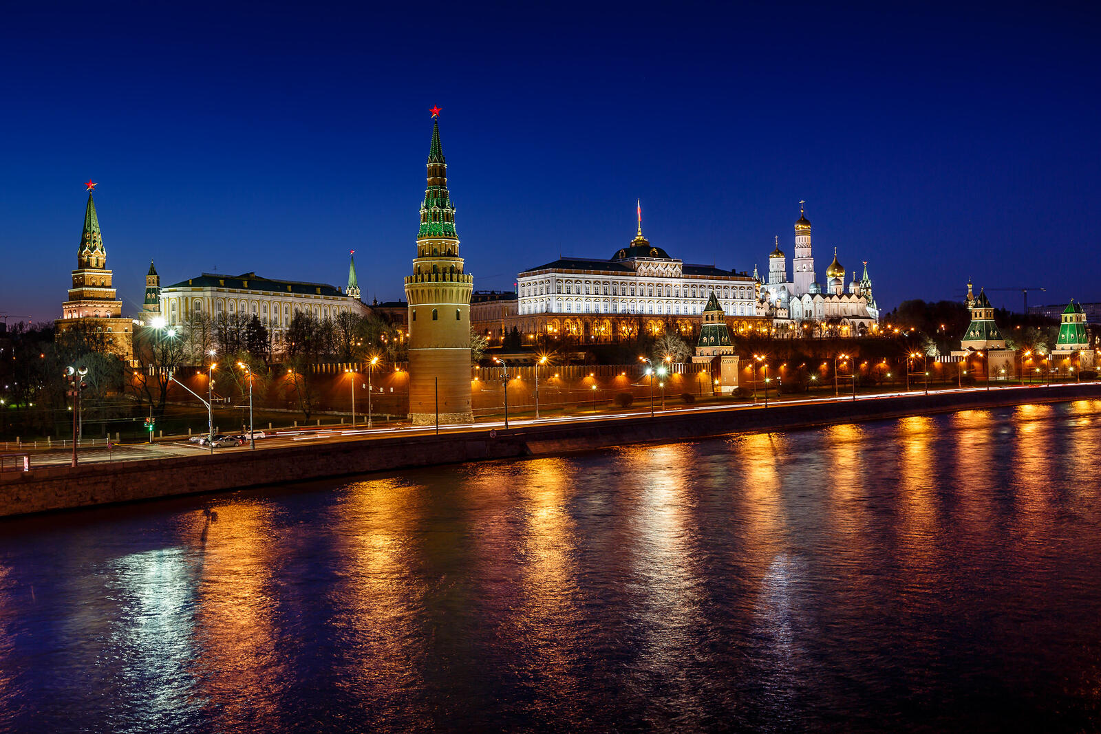 Wallpapers night Russia the Moscow Kremlin on the desktop