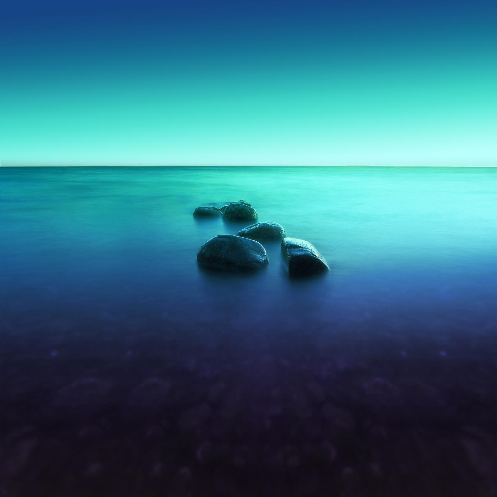 Wallpapers reflection stones blue on the desktop