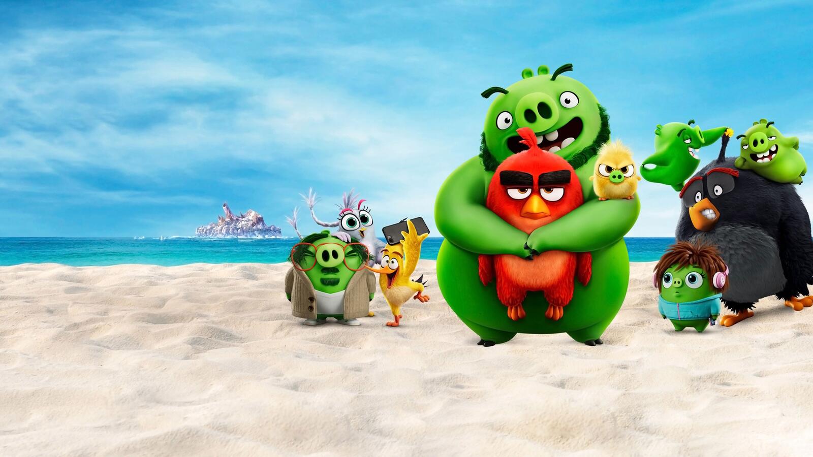 Обои Angry Birds 2 пляж герои на рабочий стол
