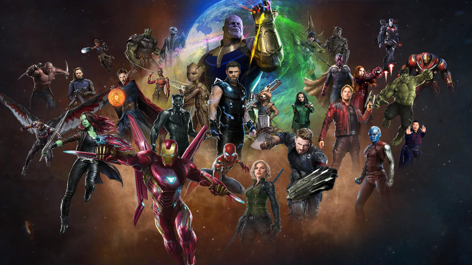 Wallpapers artist Avengers Infinity War actors on the desktop