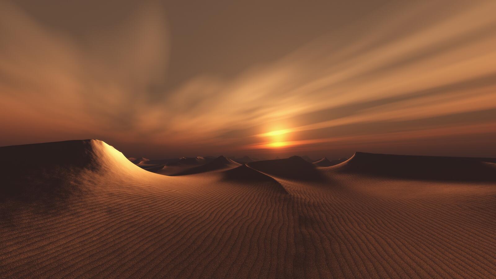 Free photo Sunset in the desert