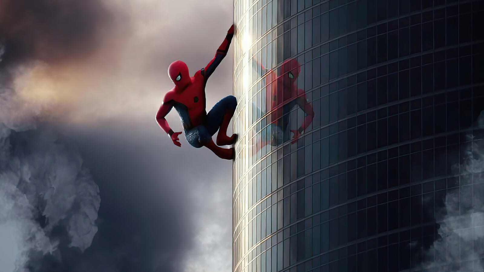 Wallpapers spider man reflection superheroes on the desktop