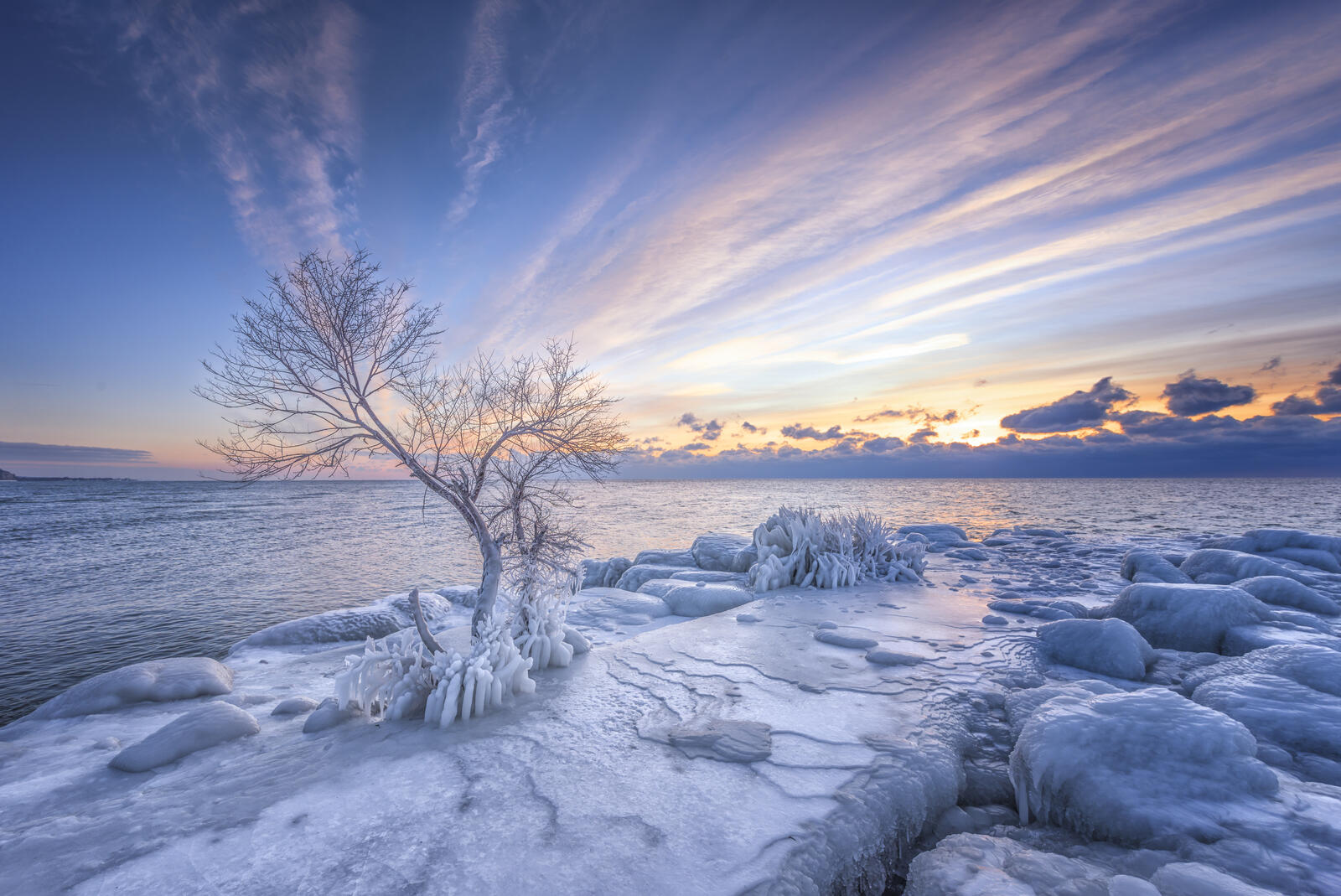 Wallpapers landscapes sunset ice on the desktop