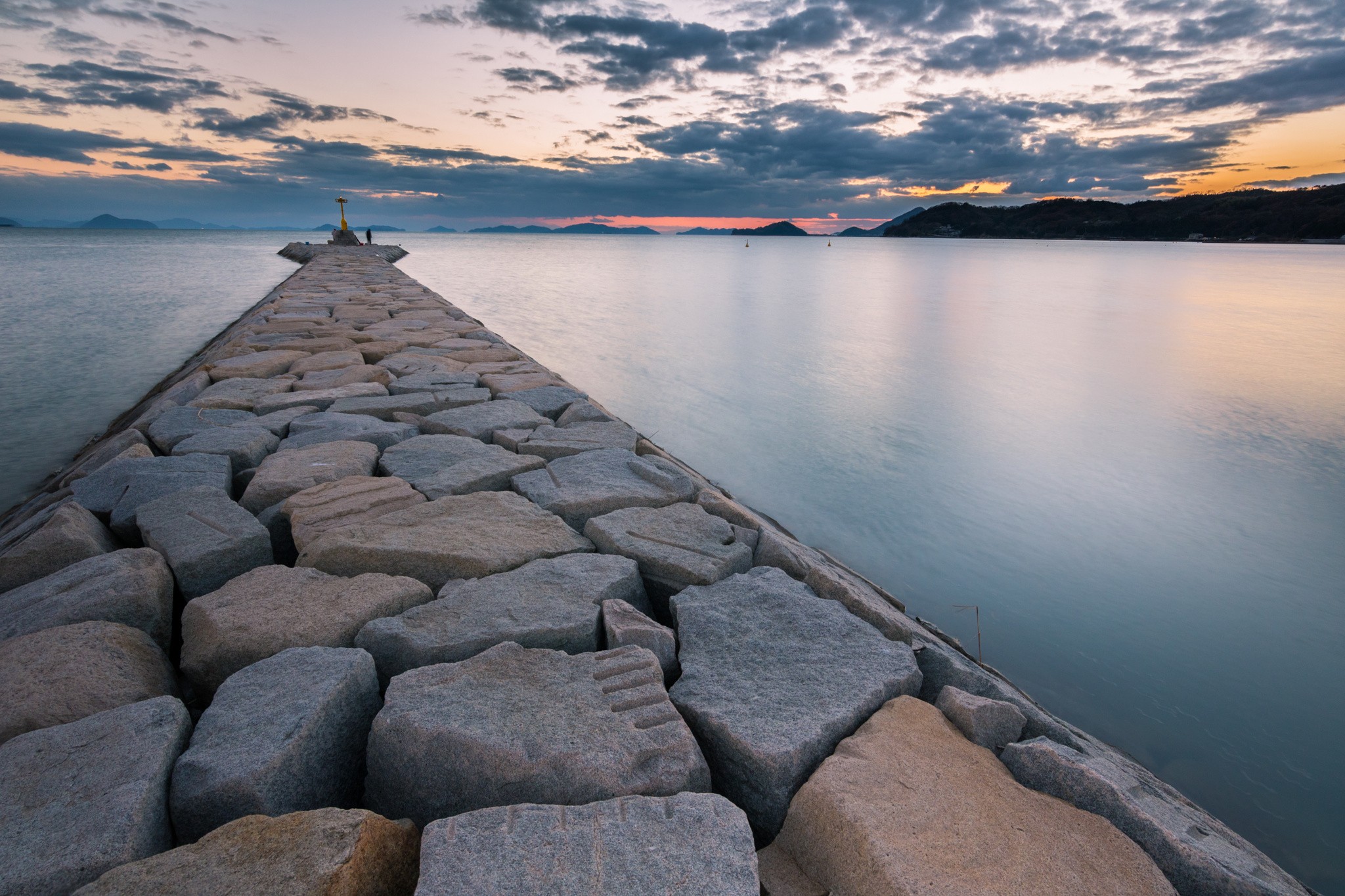 A path of stones on the sea