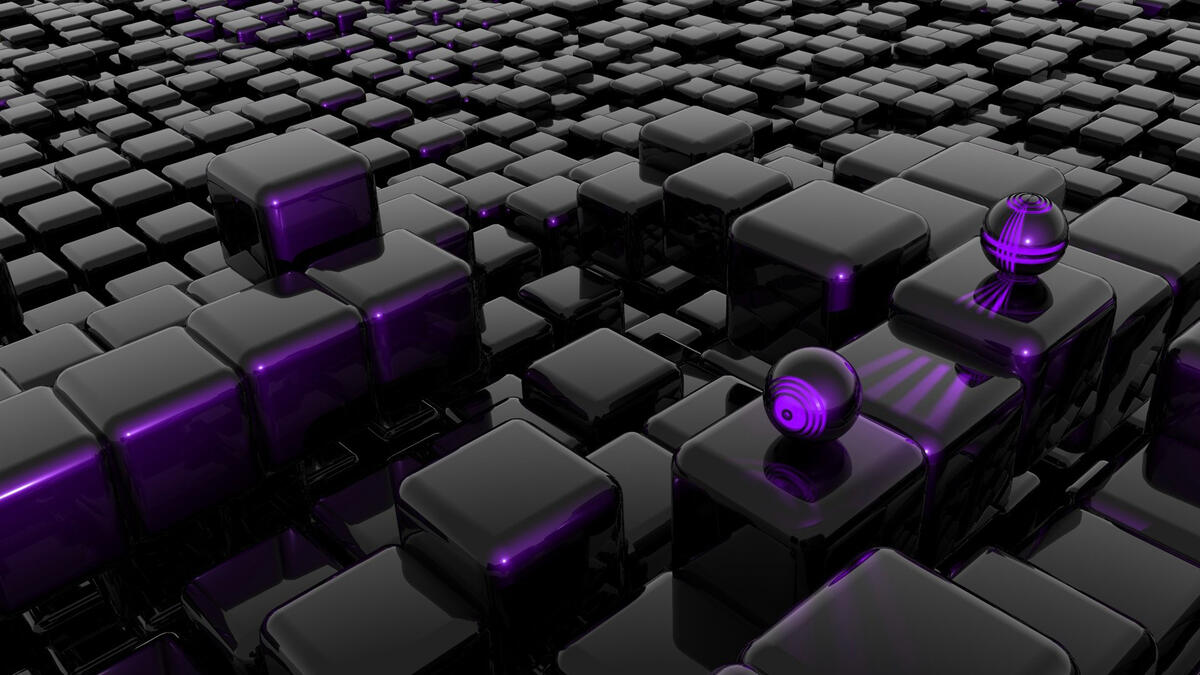Черные кубы с фиолетовым оттенком