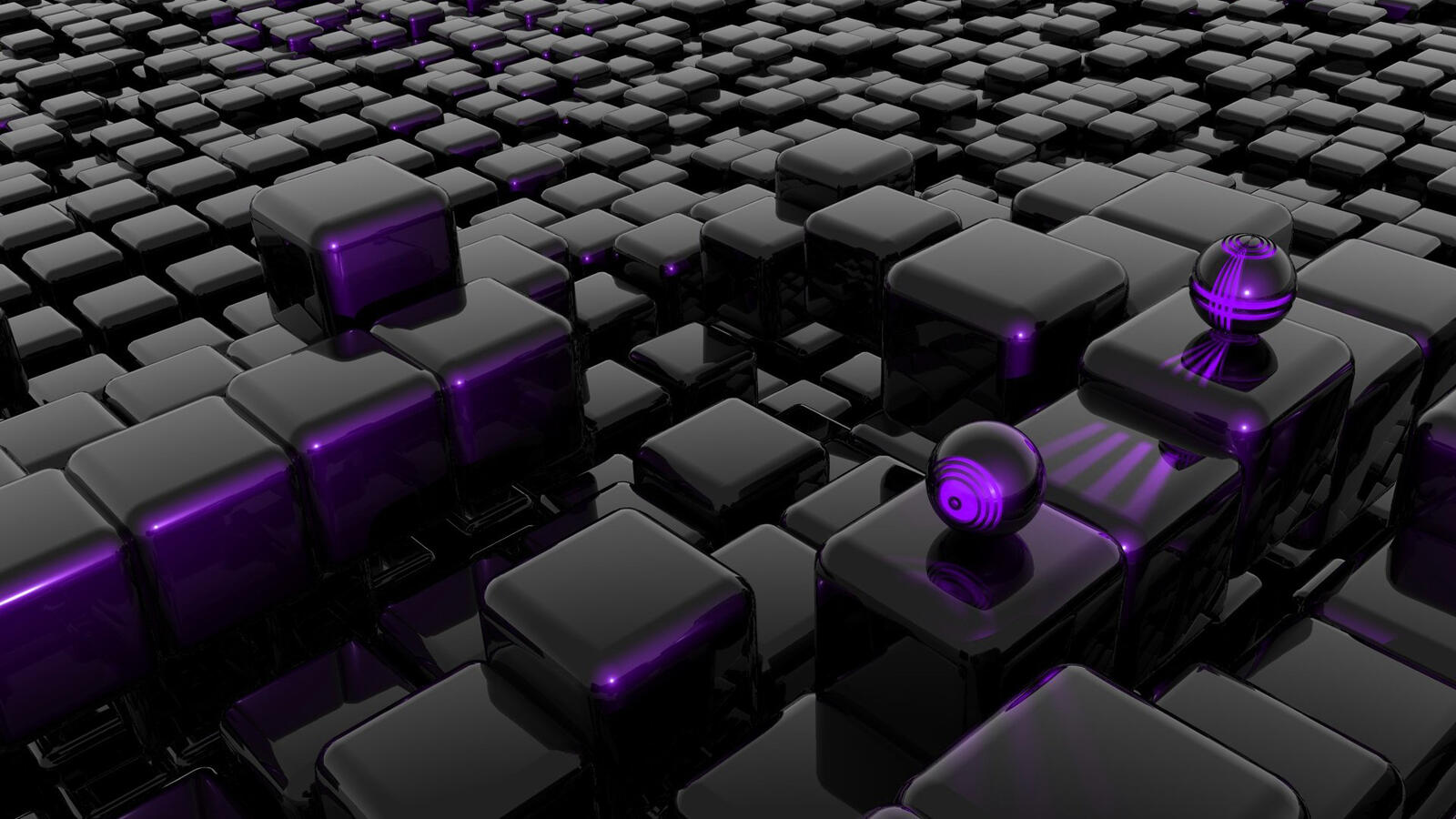 Бесплатное фото Черные кубы с фиолетовым оттенком