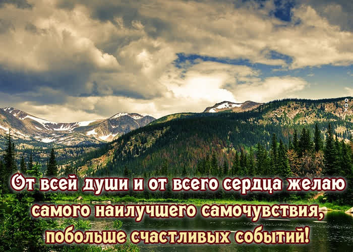 A postcard on the subject of super picture with good wishes trees mountains for free