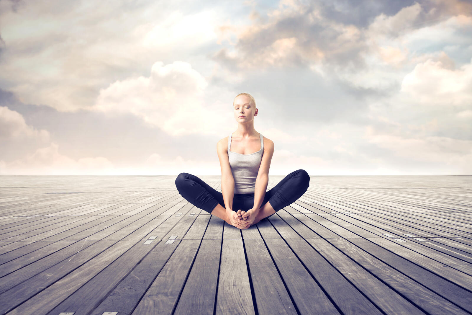 Wallpapers young woman yoga rest on the desktop
