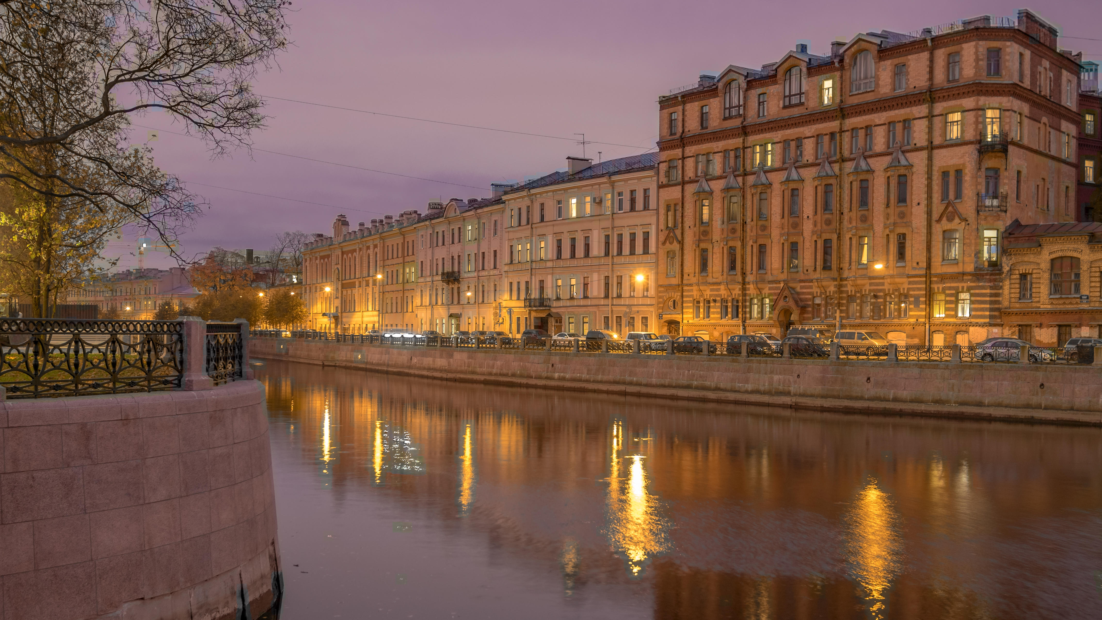 桌面上的壁纸沉水河 圣彼得堡 城市