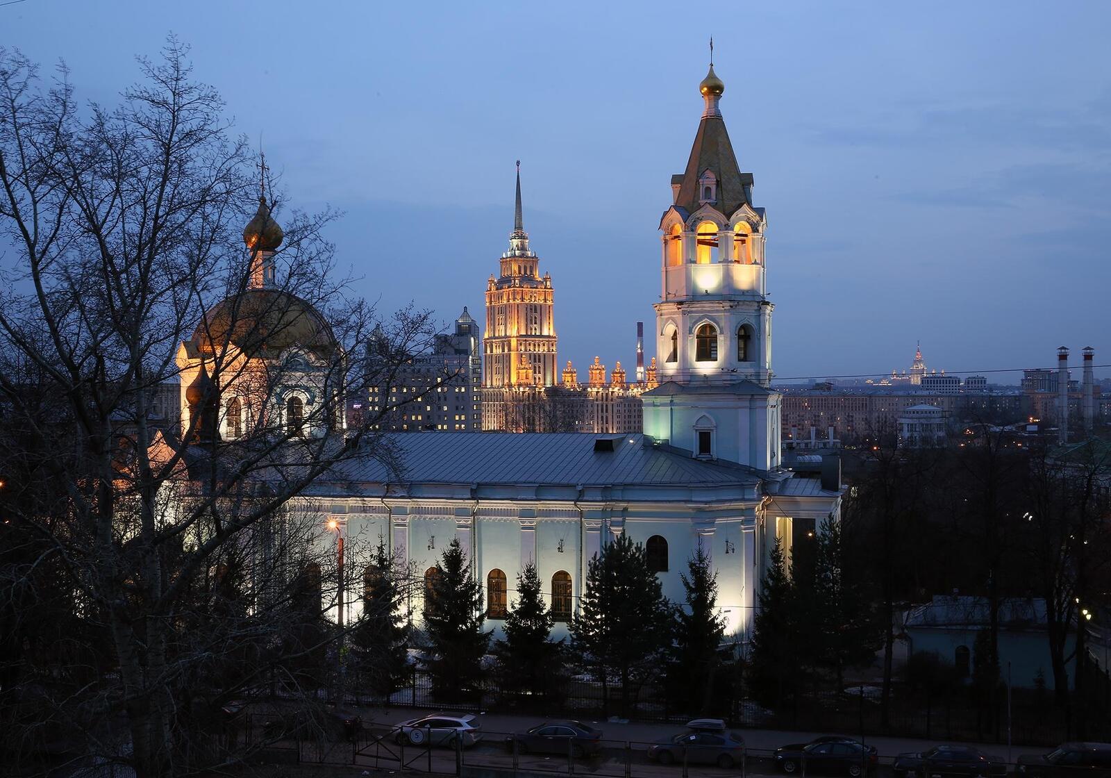 桌面上的壁纸三山的圣尼古拉教堂 莫斯科 俄罗斯