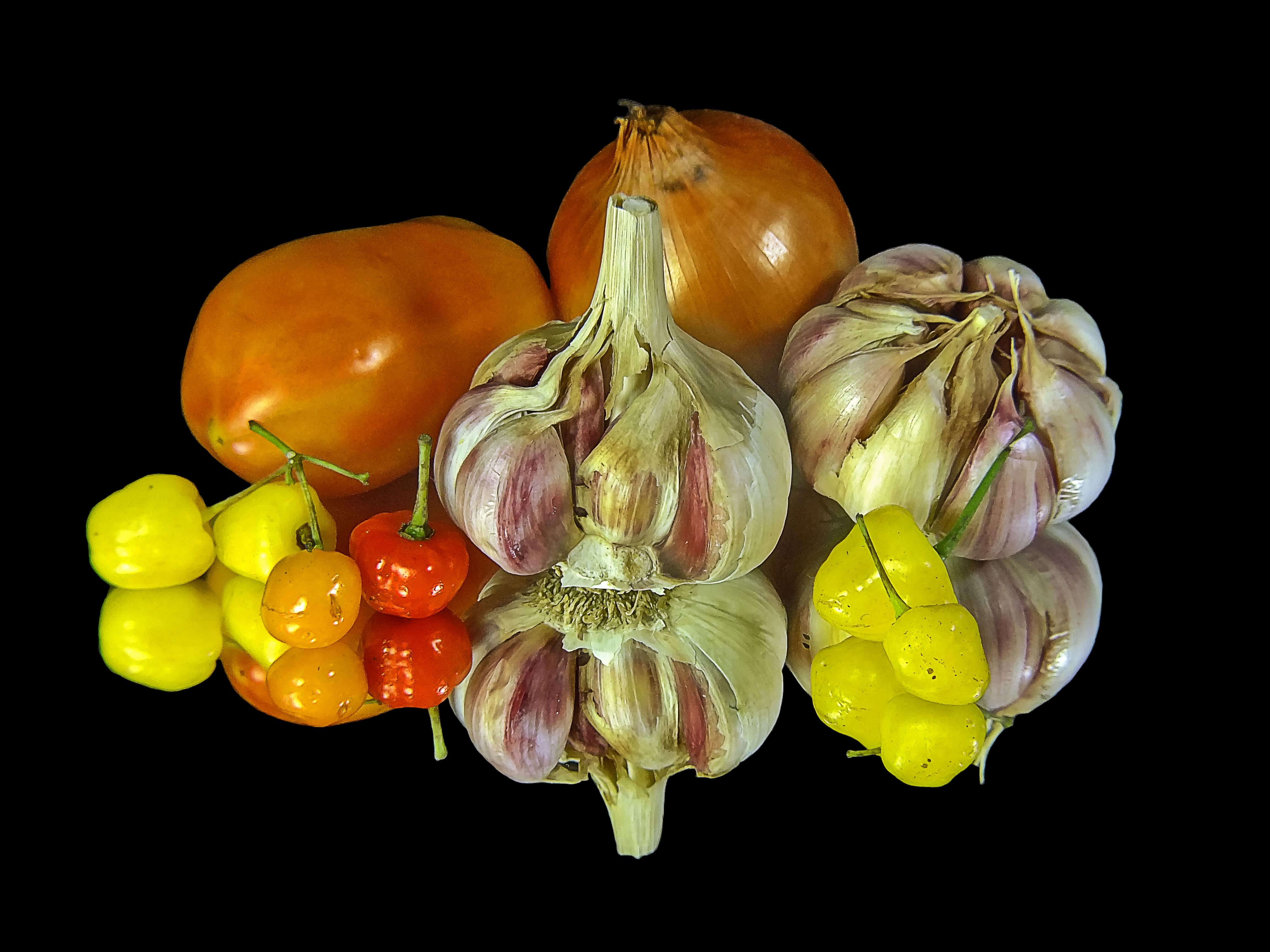 Photo free garlic, pepper, onion