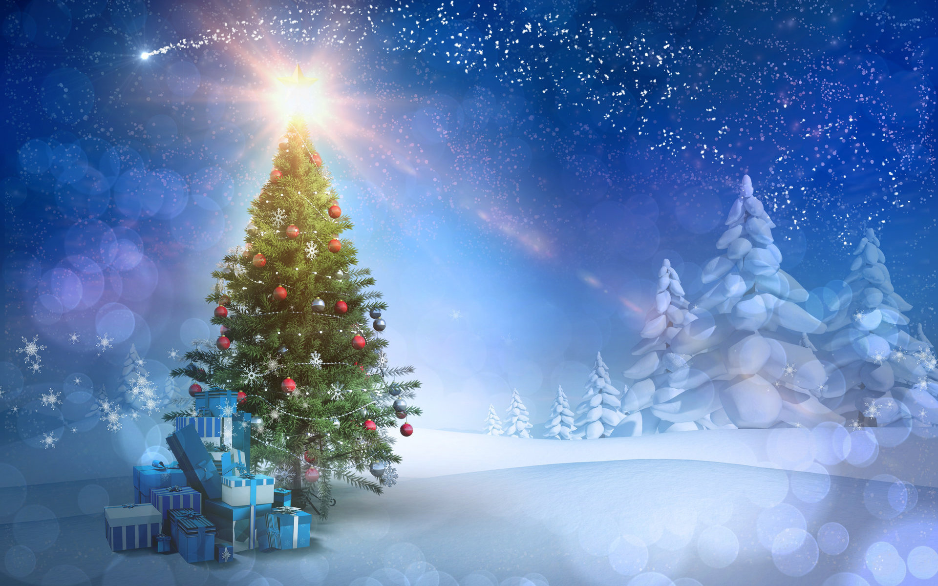 Wallpapers holiday atmosphere happy new year christmas tree on the desktop
