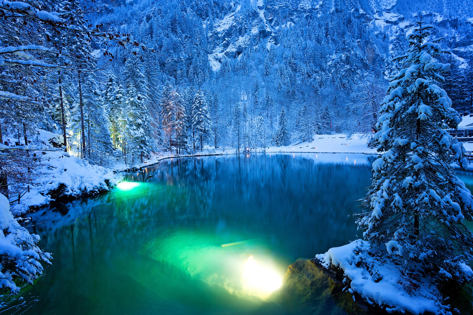 Обои Швейцария зима озеро на рабочий стол