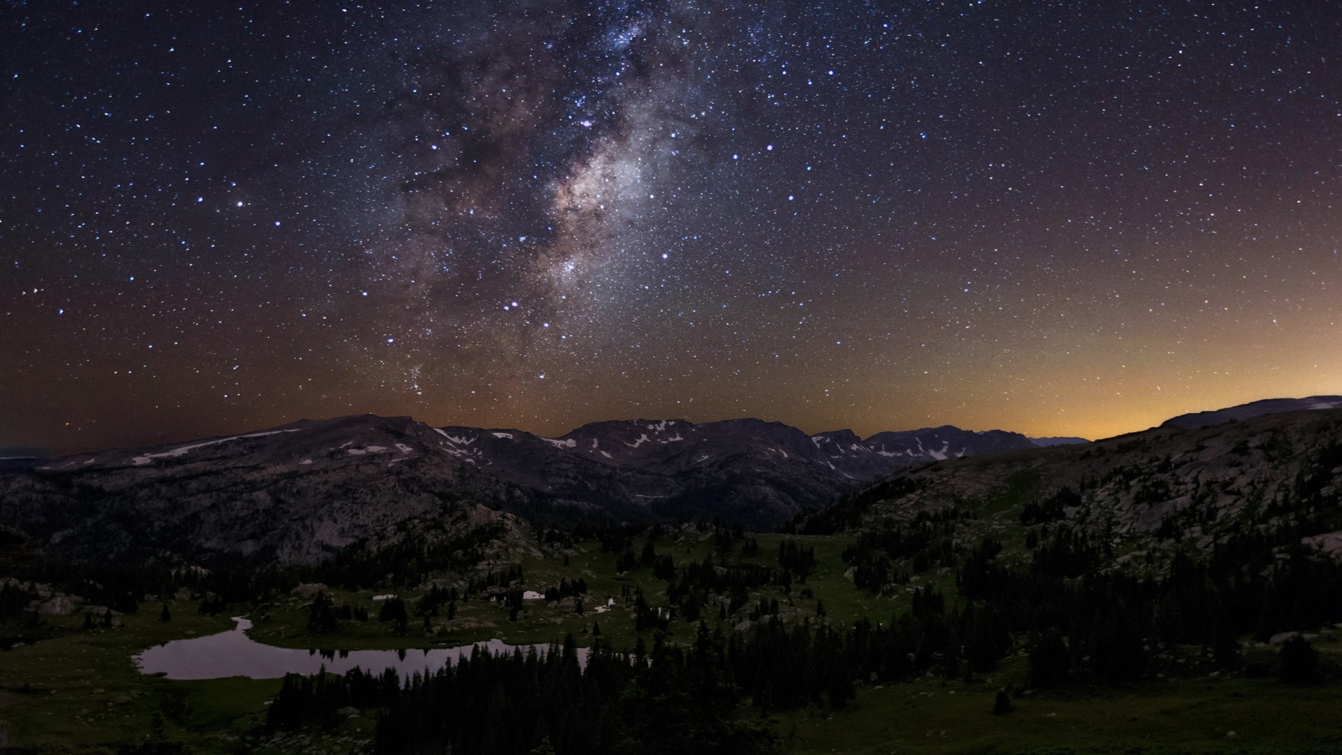 Обои пейзаж Млечный путь звёздная ночь на рабочий стол