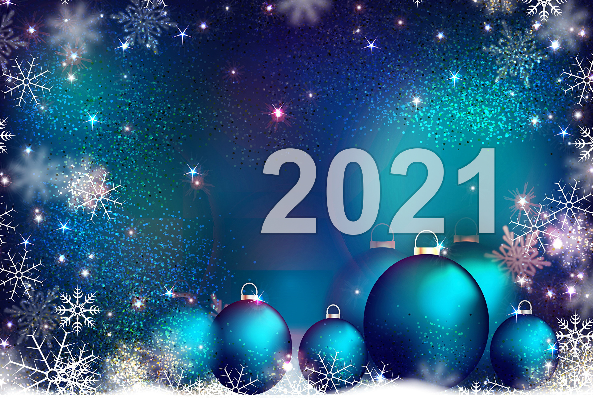 Wallpapers New Year toys 2021 snowflakes frost on the desktop