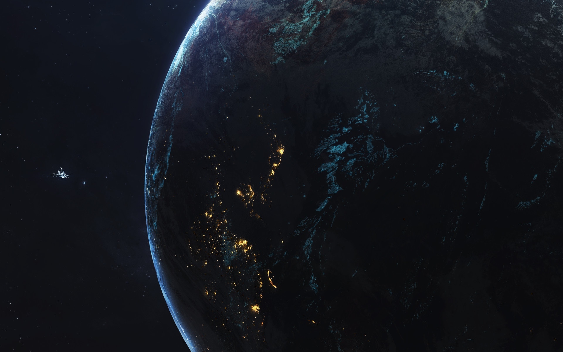 Фото бесплатно планета, свет, обои спутник