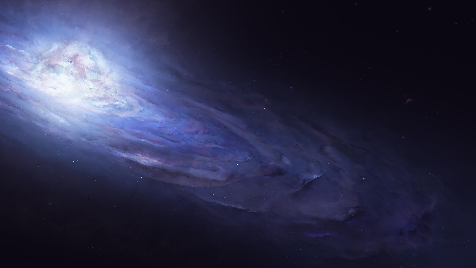 Обои галактика голубая туманность андромеда на рабочий стол
