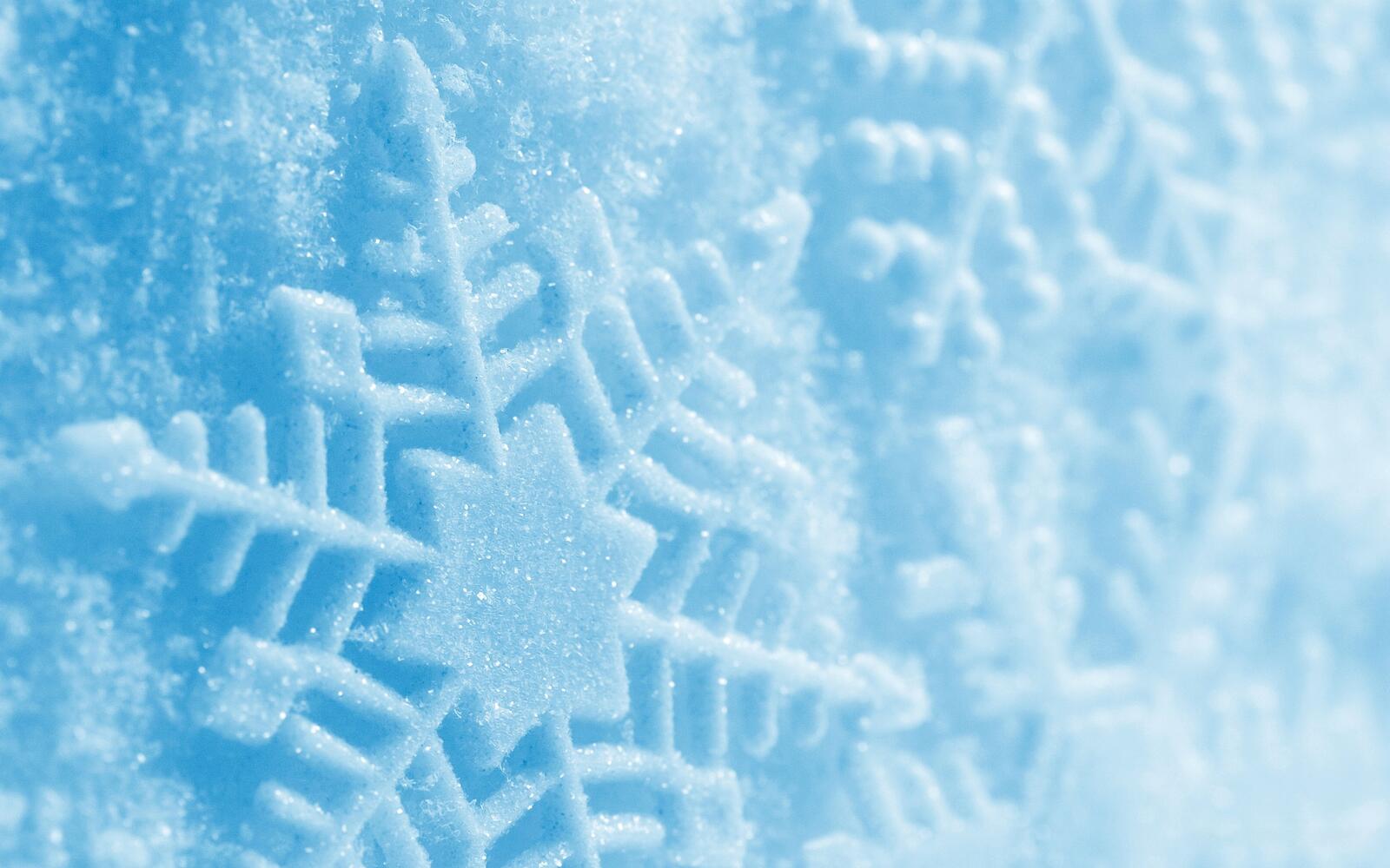 Бесплатное фото Снежинки лежат на снегу