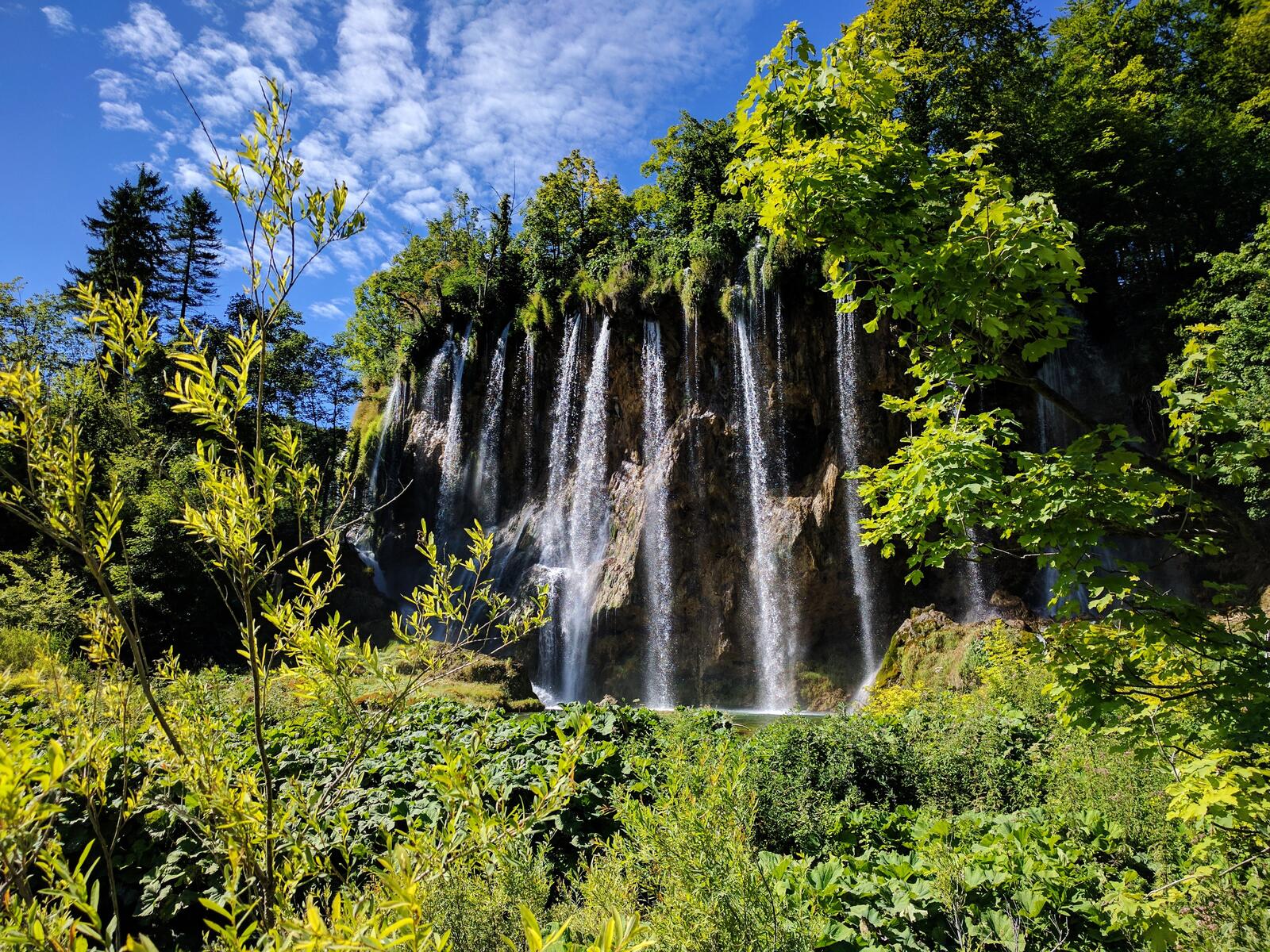 Обои Национальный парк Плитвицкие озера деревья водопад на рабочий стол