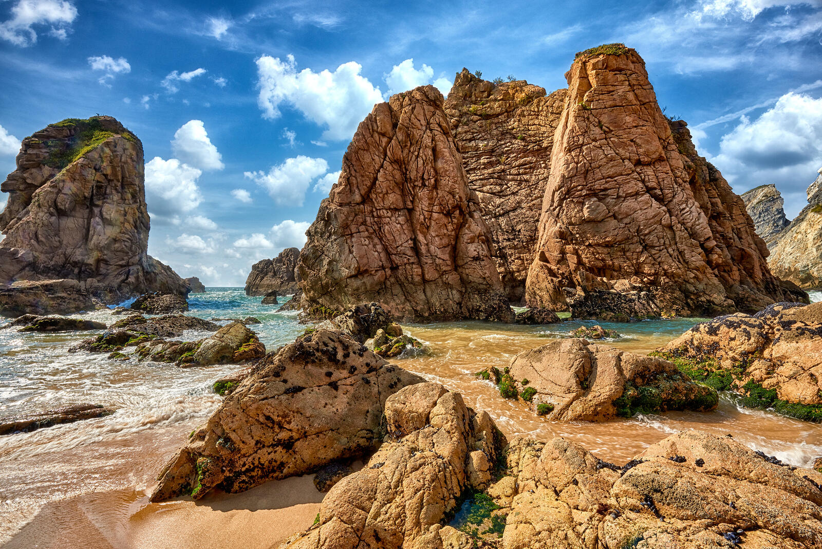 Обои скалы прибрежный португальский Португалия на рабочий стол