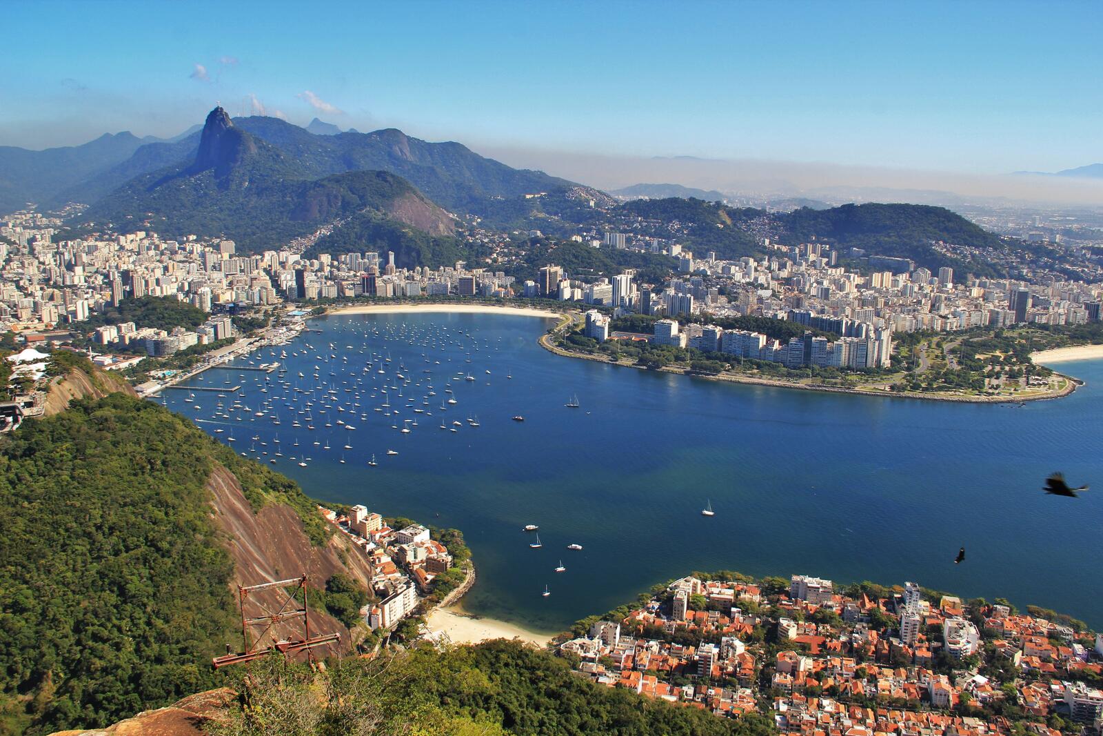 Обои Рио де Жанейро захватывающий вид аэрофотосъёмка на рабочий стол