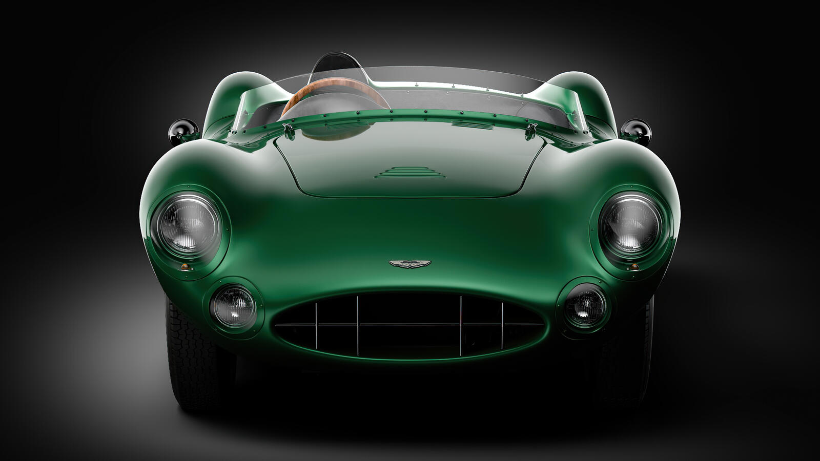 Free photo Vintage green Aston Martin
