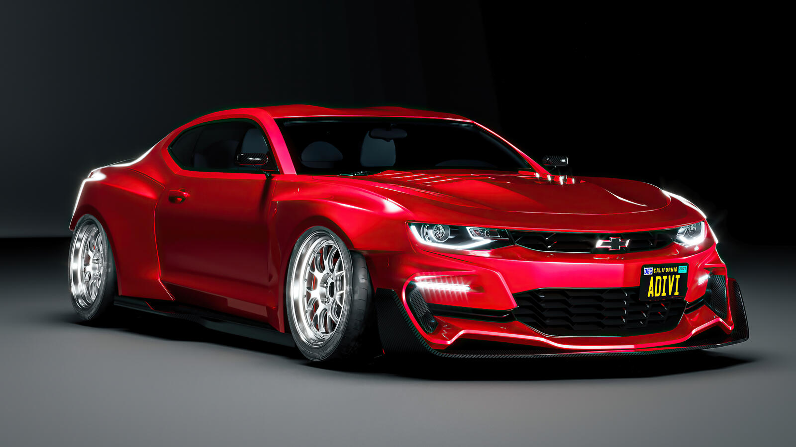 Wallpapers Chevrolet rendering red car on the desktop