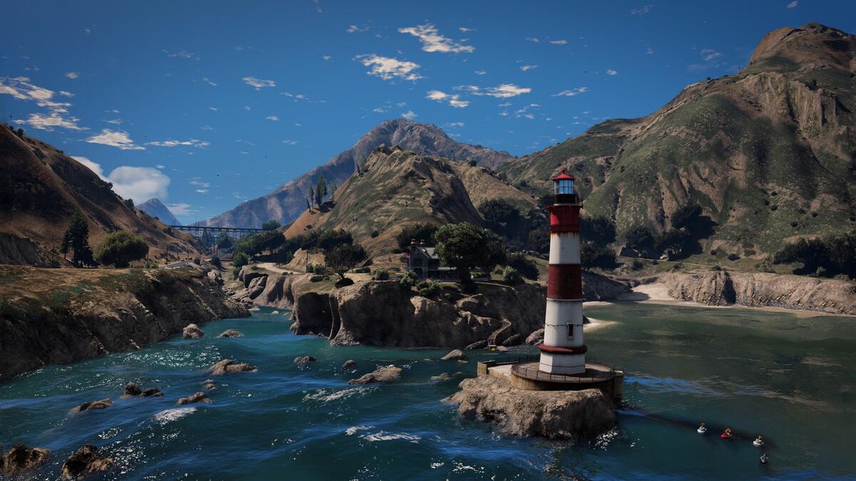 Mountains and Lighthouse