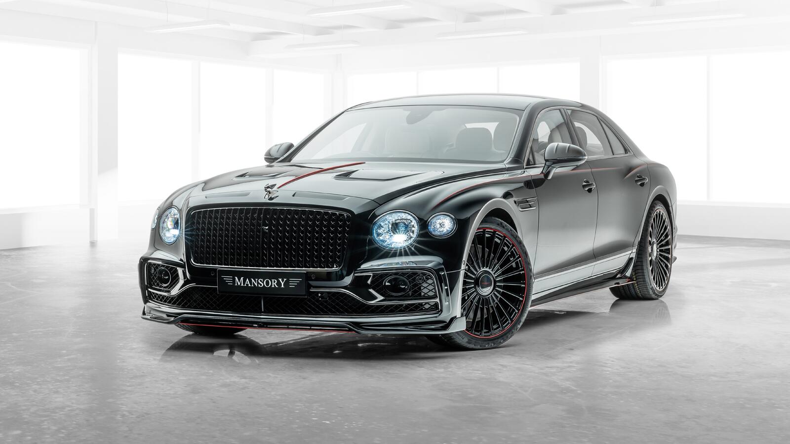 Обои Bentley Flying Spur черный роскошные автомобили на рабочий стол
