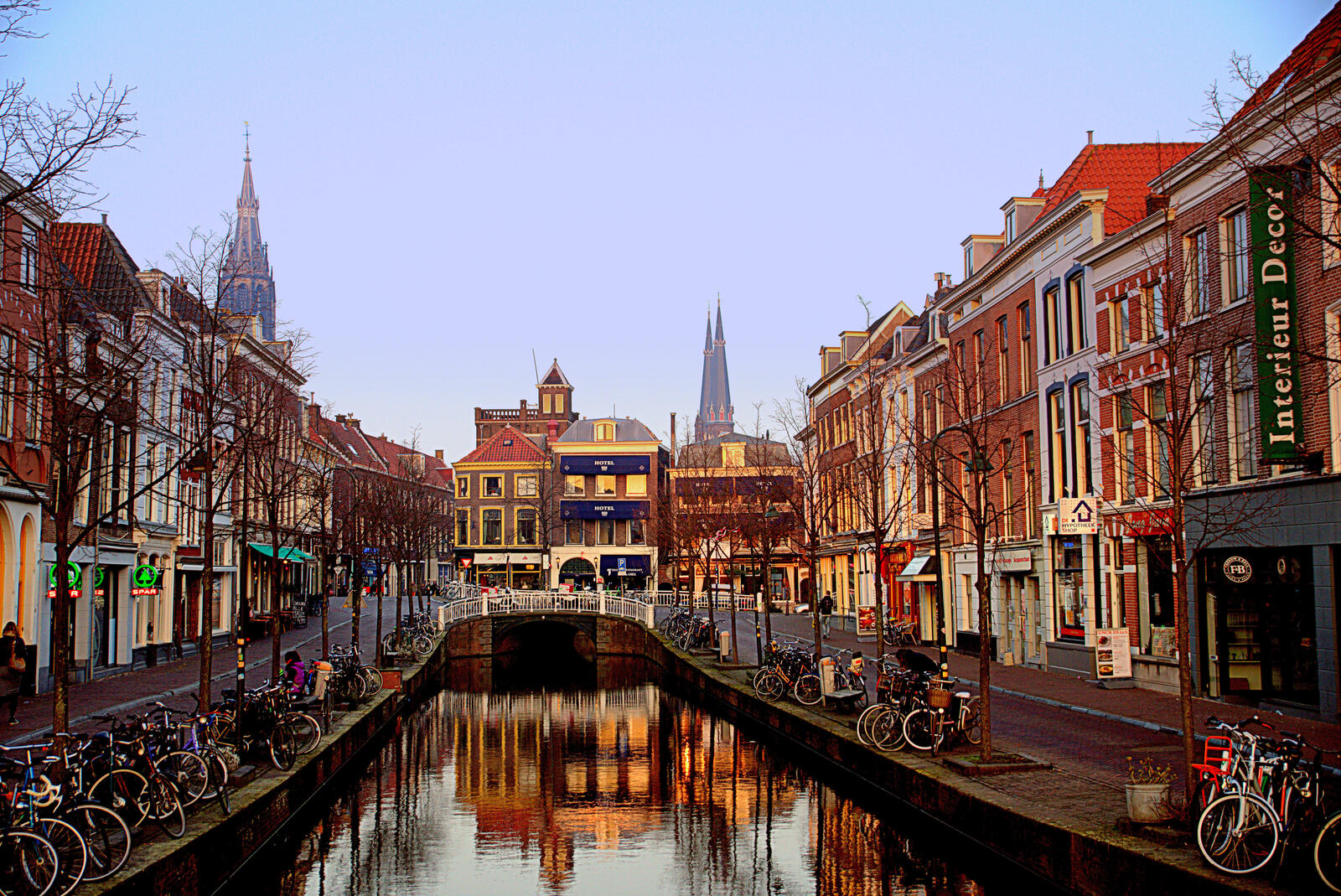 Обои Делфт Нидерланды канал на рабочий стол