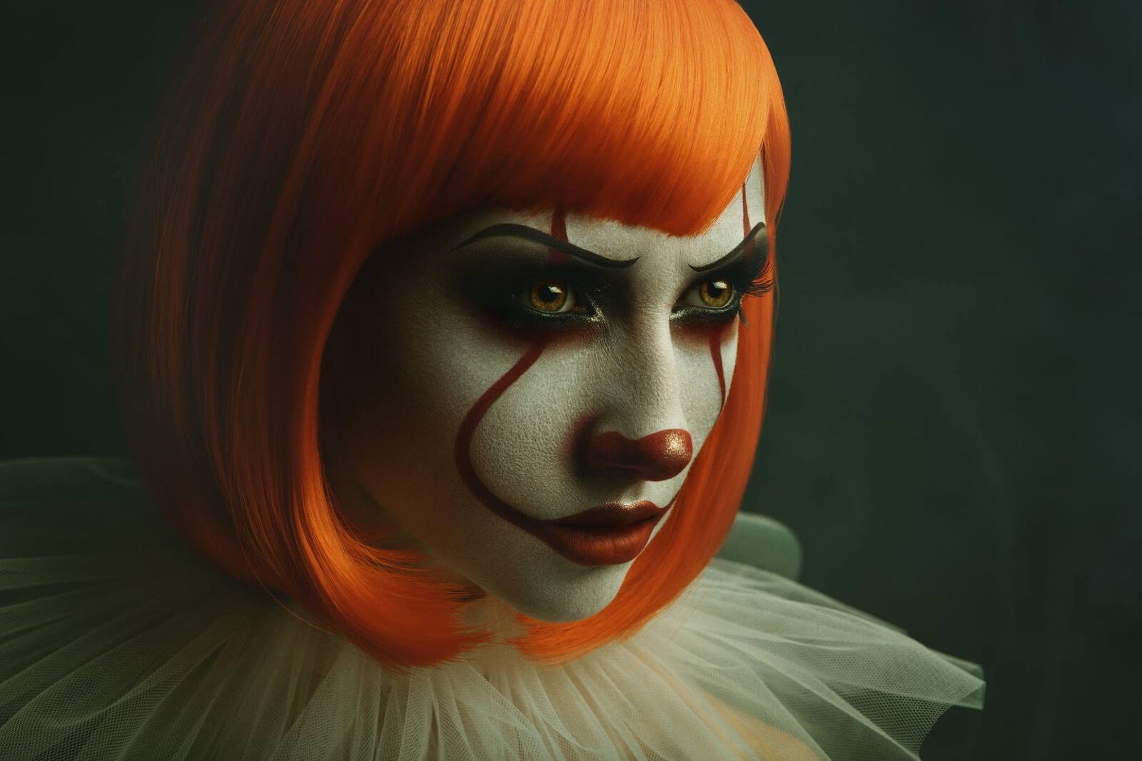 Wallpapers girl clown makeup face makeup on the desktop