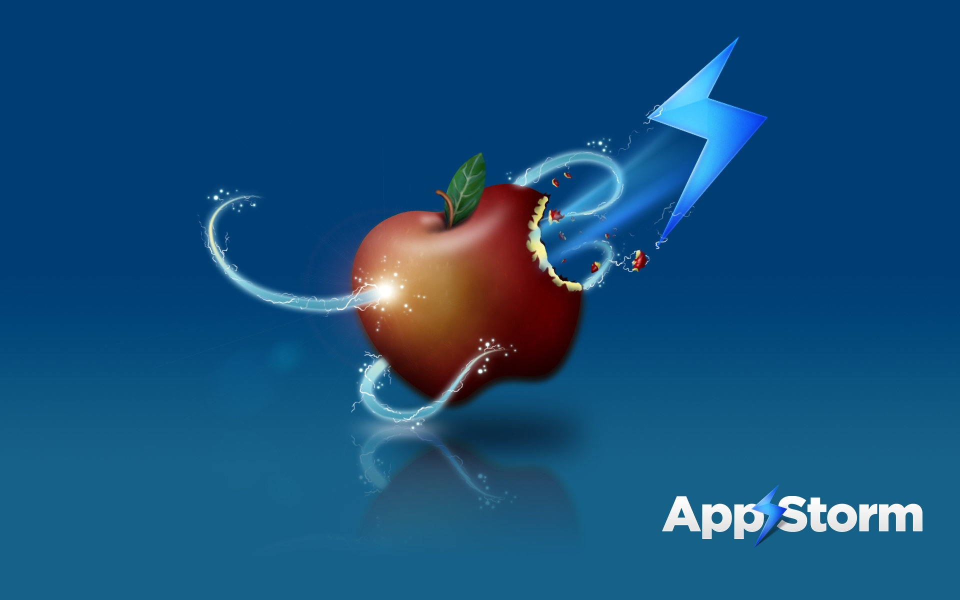 Фото бесплатно рендеринг, молния, красное яблоко