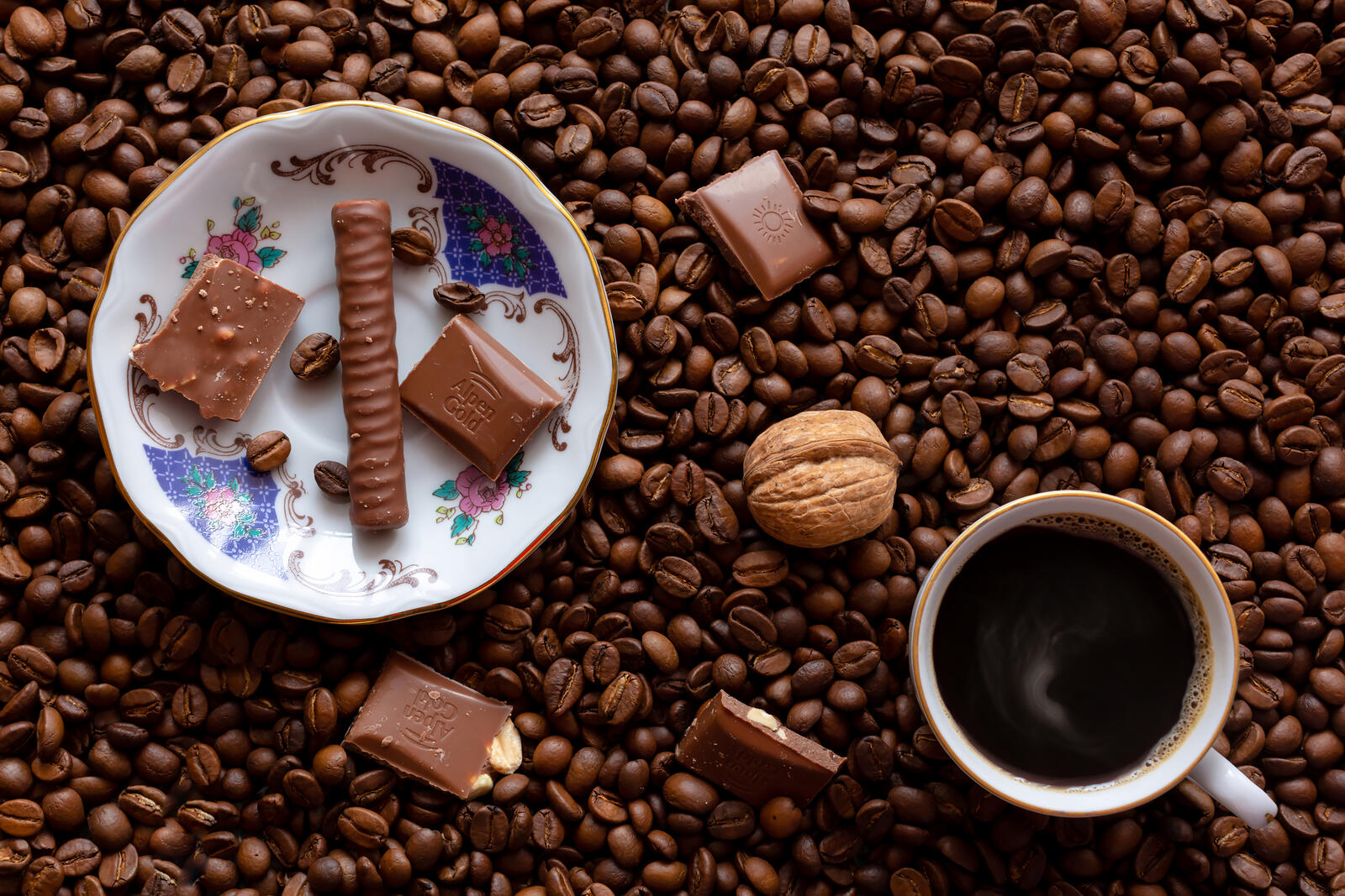 Бесплатное фото Кофе и шоколад