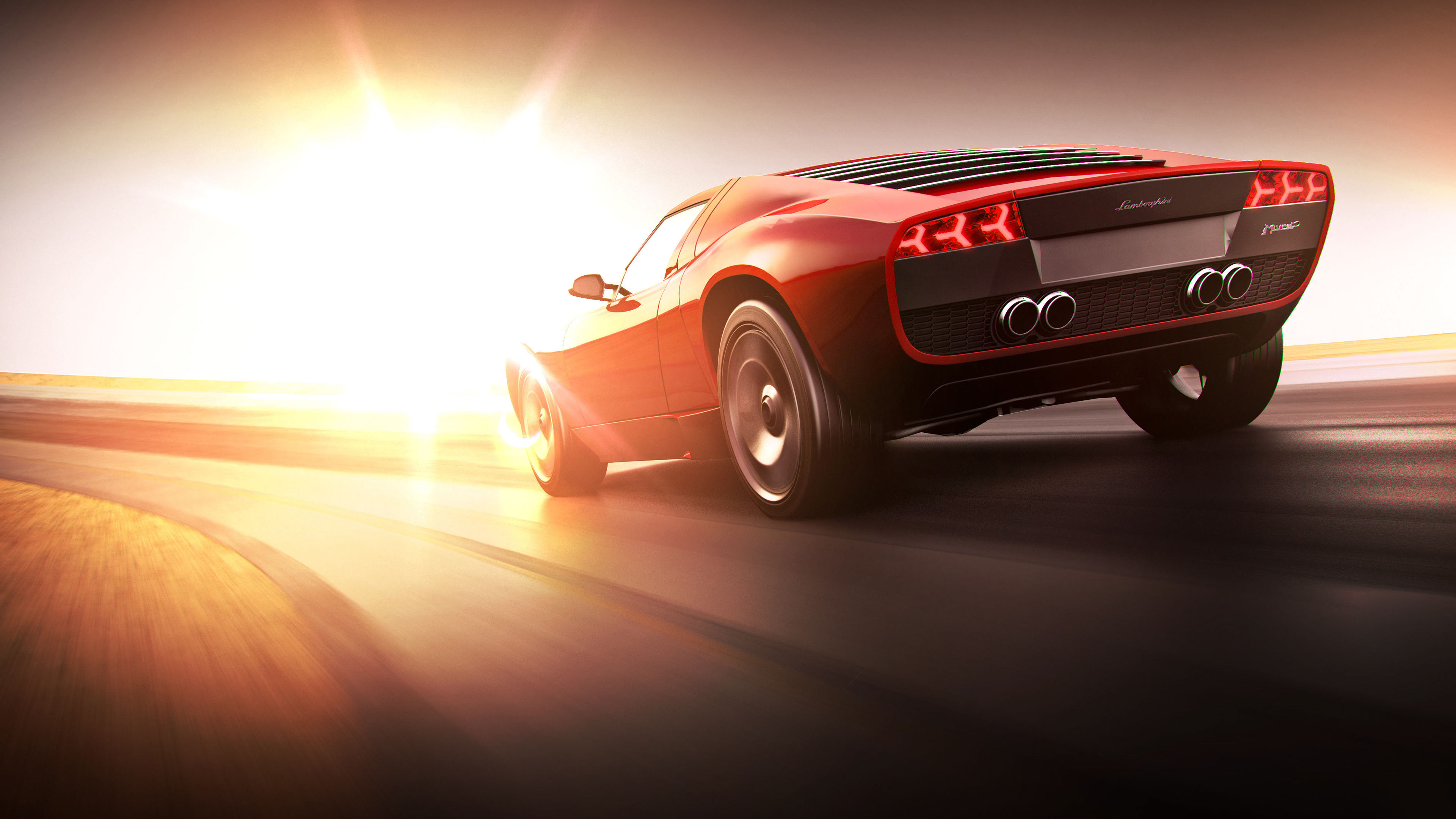 Wallpapers cars Lamborghini sun light on the desktop