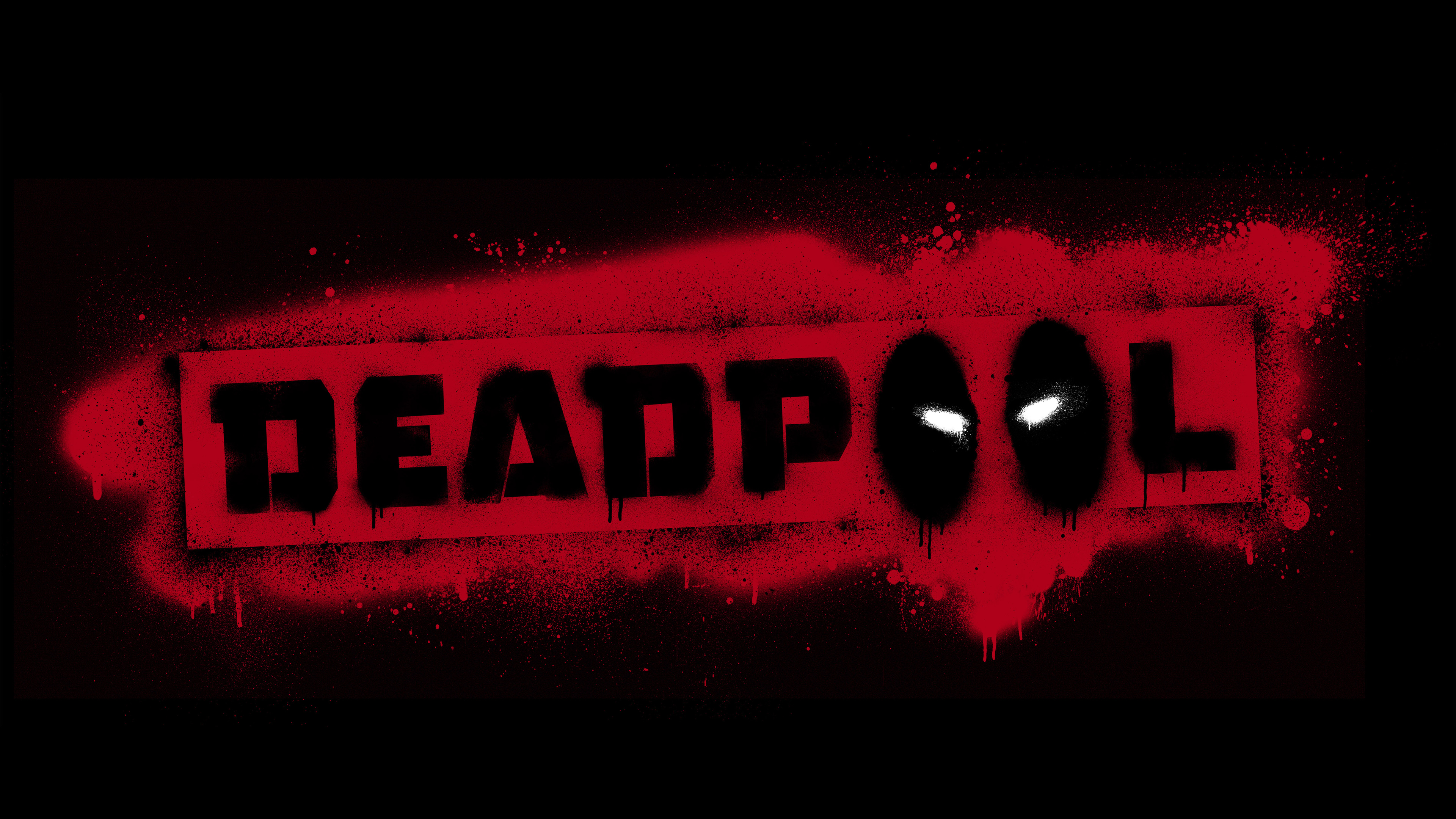 Wallpapers Deadpool red logo on the desktop