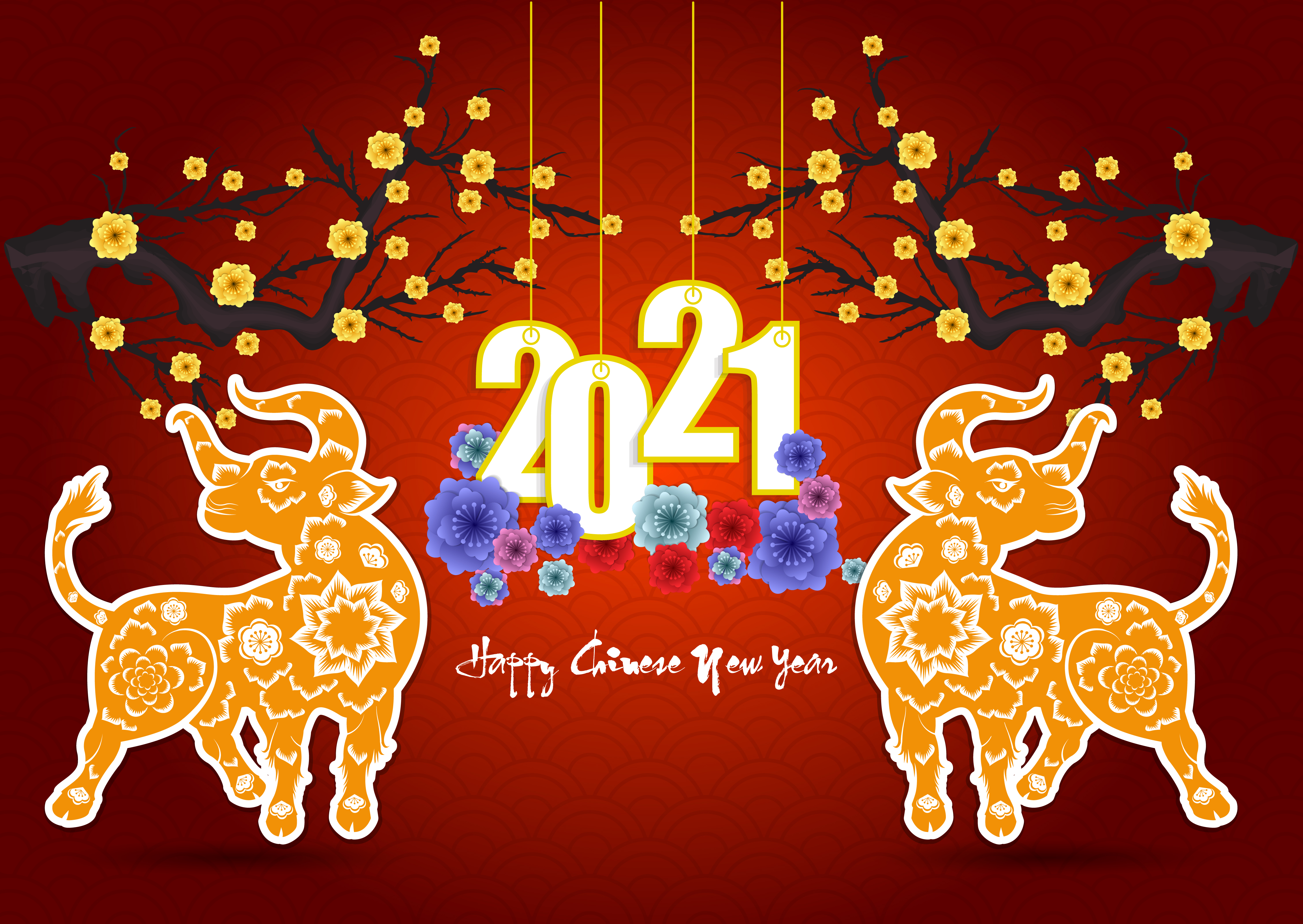Wallpapers happy new year 2021 greeting 2021 on the desktop