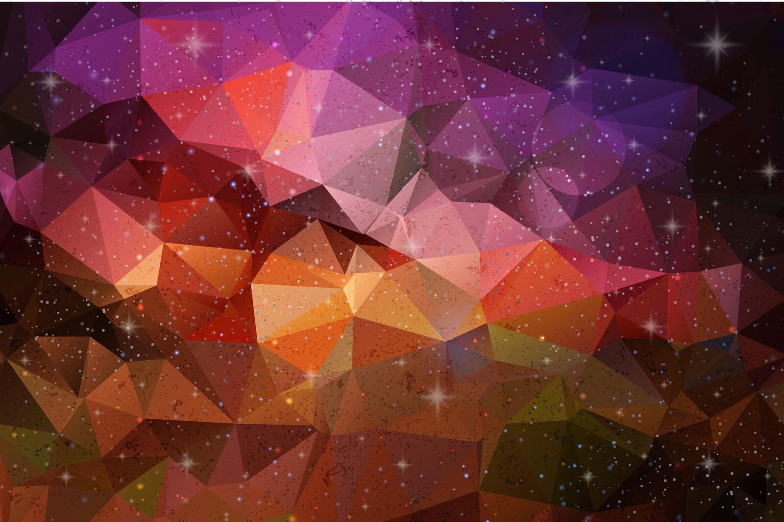 Wallpapers triangles orange colors circle on the desktop