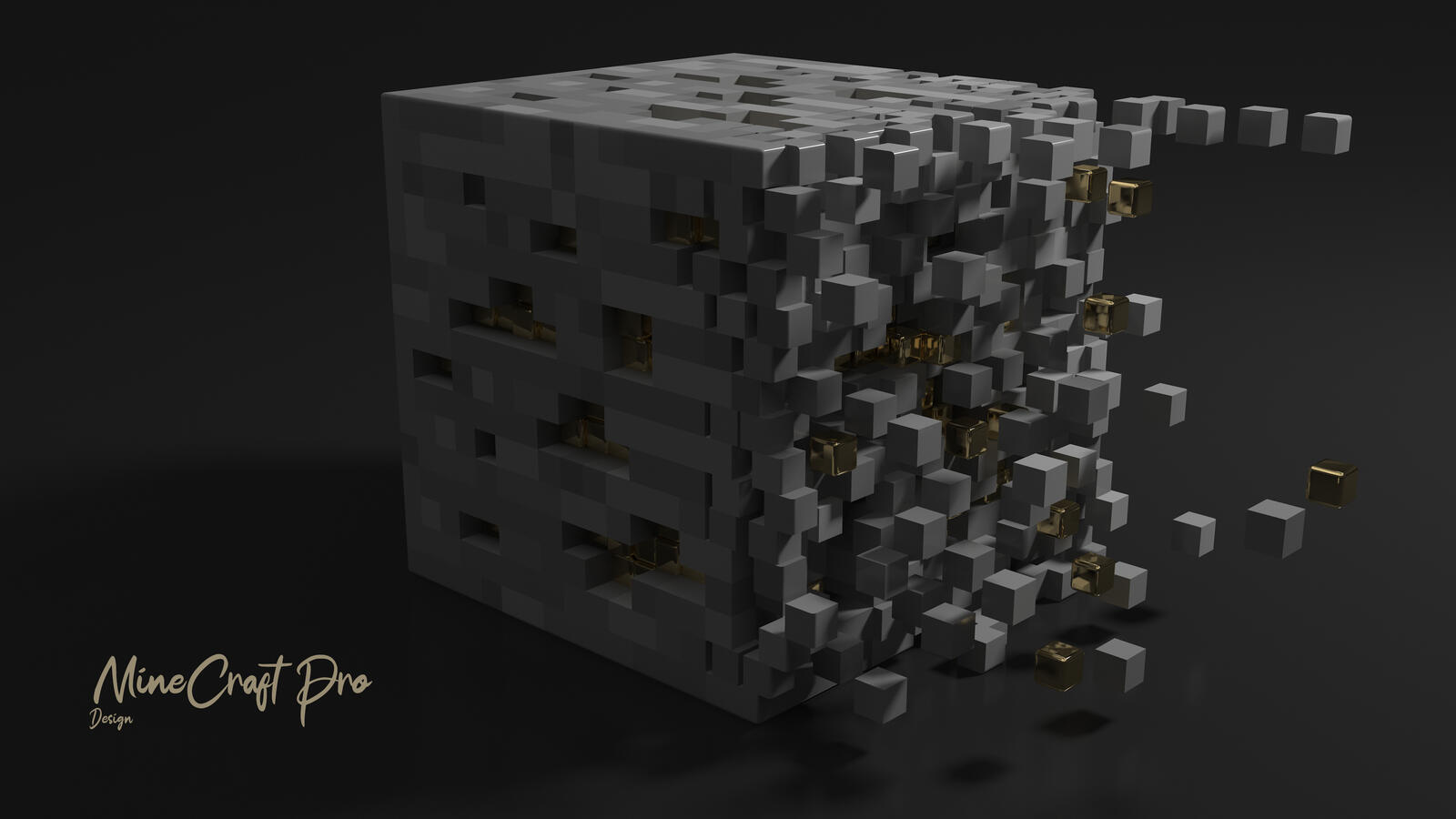 Бесплатное фото Minecraft Золотой блок