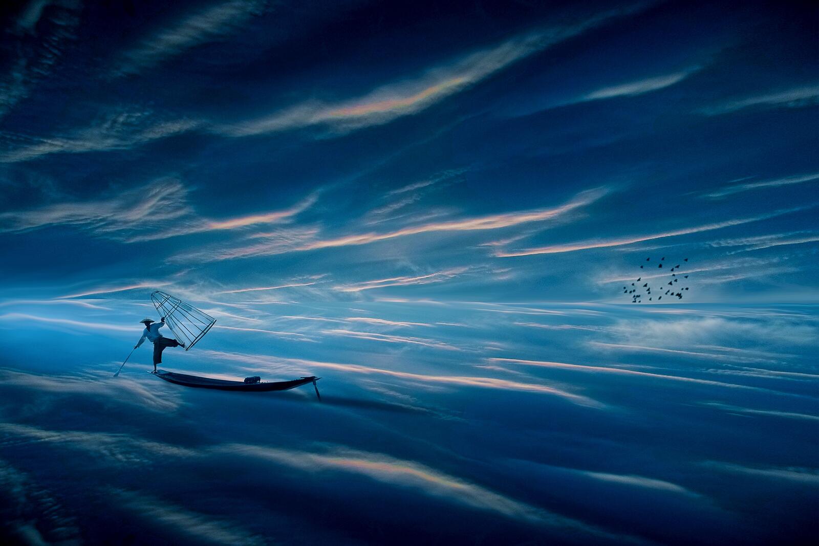 Wallpapers the sea of clouds fantasy photoshop on the desktop