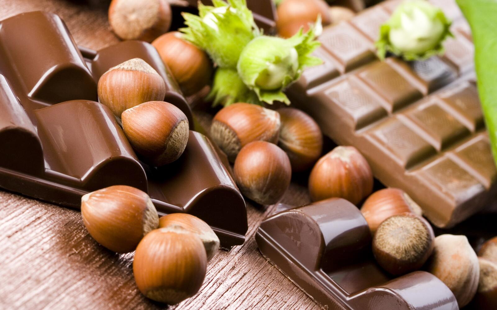 Обои еда орехи шоколад на рабочий стол