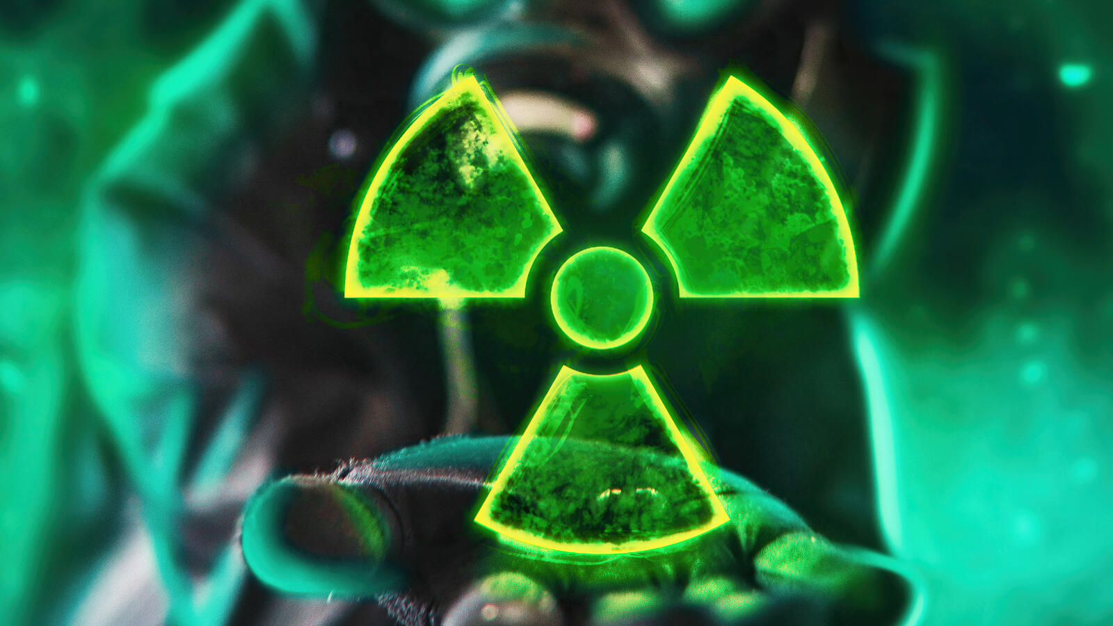 Обои радиация рендеринг зеленый на рабочий стол