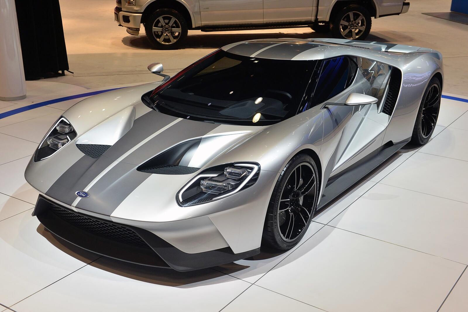 Wallpapers Ford GT silver front view on the desktop